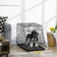 Cusca pentru caine, metal, plastic, cu maner transport, pliabila, negru, 48x76x55 cm - imagine 13
