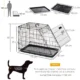 Cusca pentru caine, metal, plastic, cu maner transport, pliabila, negru, 48x76x55 cm - imagine 12