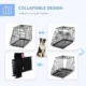 Cusca pentru caine, metal, plastic, cu maner transport, pliabila, negru, 48x76x55 cm - imagine 10