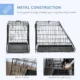 Cusca pentru caine, metal, plastic, cu maner transport, pliabila, negru, 48x76x55 cm - imagine 9