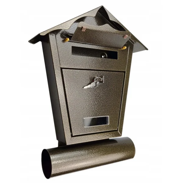 Cutie postala, cu loc pentru ziar, auriu, format B6, 29.5x7.5x37.5 cm, Damech - imagine 3