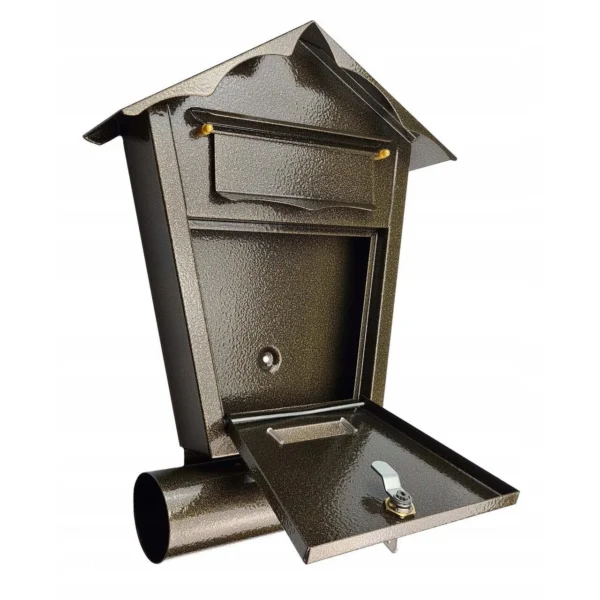Cutie postala, cu loc pentru ziar, auriu, format B6, 29.5x7.5x37.5 cm, Damech - imagine 4