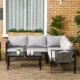 Set mobilier gradina/terasa, gri si negru, 1 masa, 3 canapele, Kayden - imagine 10