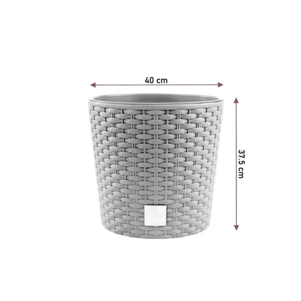 Ghiveci decorativ de flori, rotund, alb, 40x37.5 cm, Rato Round - imagine 2