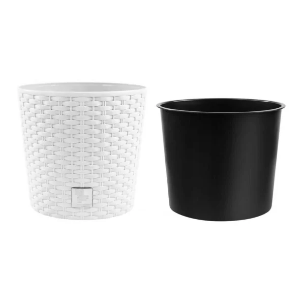 Ghiveci decorativ de flori, rotund, alb, 40x37.5 cm, Rato Round - imagine 3