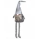 Decoratiune Craciun, pitic cu barba, gri cu dungi, 46 cm - imagine 3