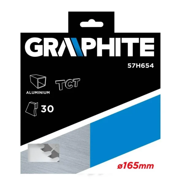 Disc circular vidia, pentru aluminiu, 30 dinti, 165x30 mm, Graphite  - imagine 2
