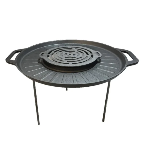 Disc pentru gratar, fonta, tip grill, cu picioare, set 4 piese, 49.5 cm - imagine 12
