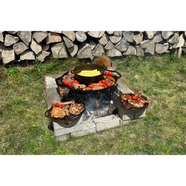 Disc pentru gratar, fonta, tip grill, cu picioare, set 4 piese, 49.5 cm - imagine 20