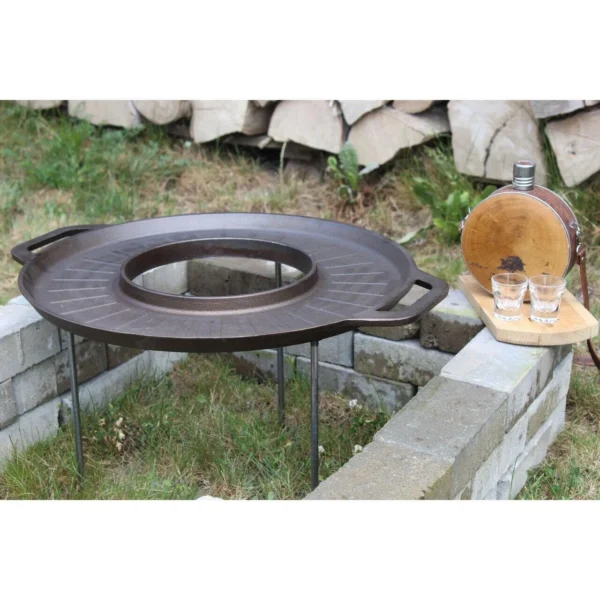 Disc pentru gratar, fonta, tip grill, cu picioare, set 4 piese, 49.5 cm - imagine 19