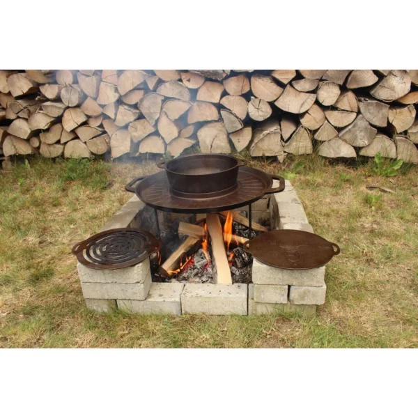 Disc pentru gratar, fonta, tip grill, cu picioare, set 4 piese, 49.5 cm - imagine 18