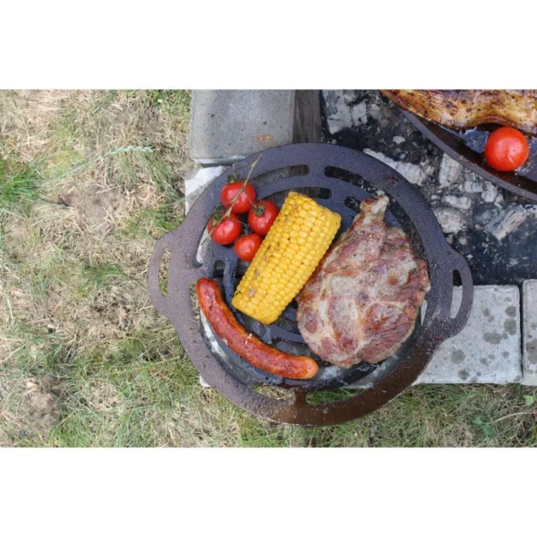 Disc pentru gratar, fonta, tip grill, cu picioare, set 4 piese, 49.5 cm - imagine 16