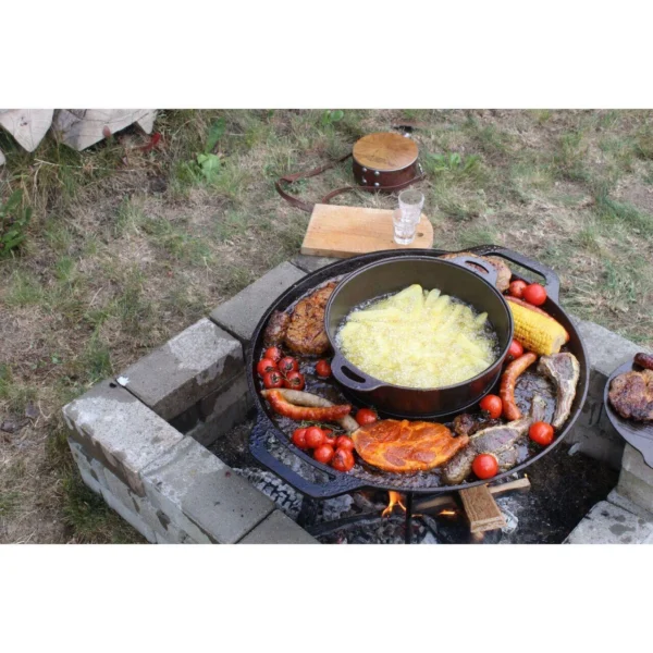 Disc pentru gratar, fonta, tip grill, cu picioare, set 4 piese, 49.5 cm - imagine 15