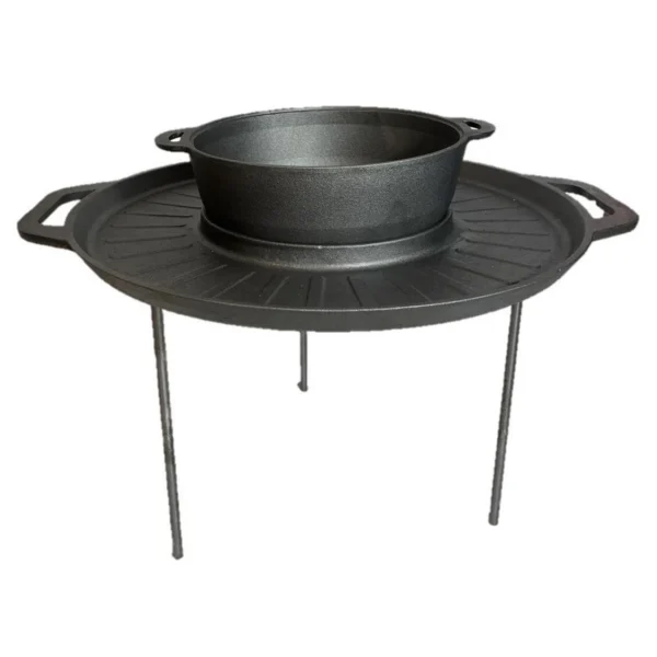 Disc pentru gratar, fonta, tip grill, cu picioare, set 4 piese, 49.5 cm - imagine 14