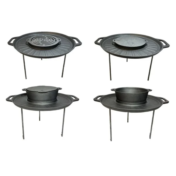 Disc pentru gratar, fonta, tip grill, cu picioare, set 4 piese, 49.5 cm - imagine 22