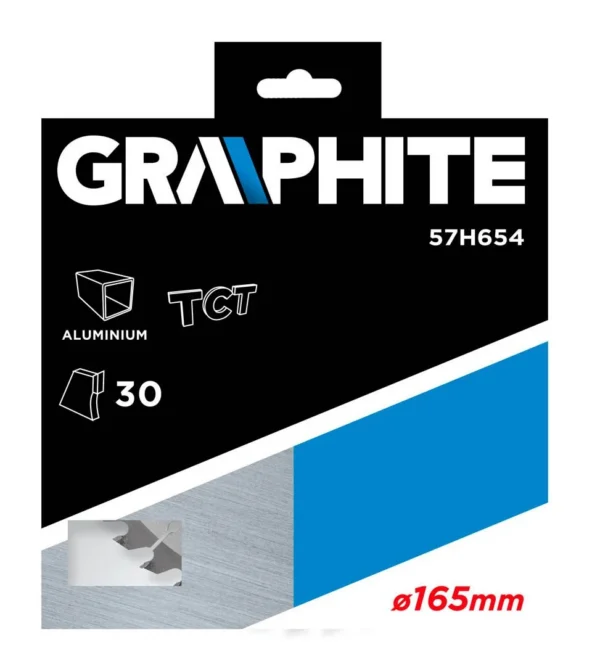 Disc circular vidia, pentru aluminiu, 30 dinti, 165x30 mm, Graphite  - imagine 3