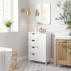 Dulap baie, Artool, MDF, 2 rafturi, 4 sertare, 1 usa, alb, 55x30x82 cm - imagine 9