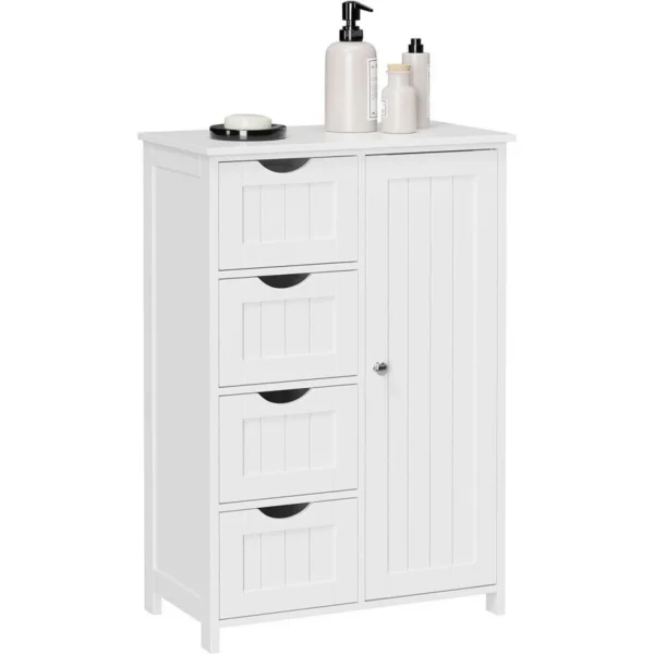 Dulap baie, Artool, MDF, 2 rafturi, 4 sertare, 1 usa, alb, 55x30x82 cm - imagine 2
