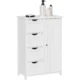 Dulap baie, Artool, MDF, 2 rafturi, 4 sertare, 1 usa, alb, 55x30x82 cm - imagine 2