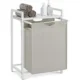 Raft baie cu cos de rufe, Artool, placa raft MDF, cadru otel, cu compartiment rufe, alb, 50x33x72 cm - imagine 2