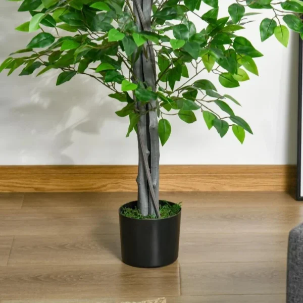 Planta artificiala, ficus cu ghiveci, verde, 135 cm - imagine 3