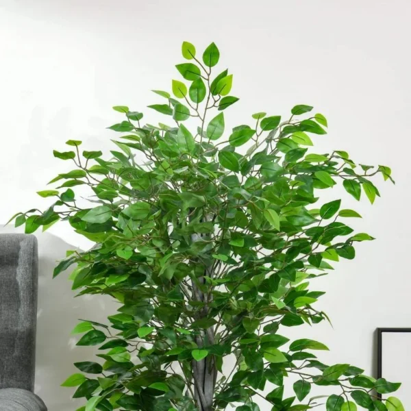 Planta artificiala, ficus cu ghiveci, verde, 135 cm - imagine 4