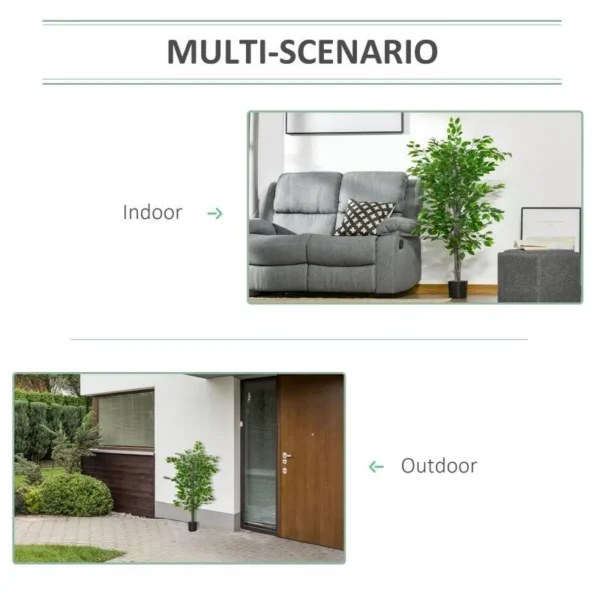 Planta artificiala, ficus cu ghiveci, verde, 135 cm - imagine 7