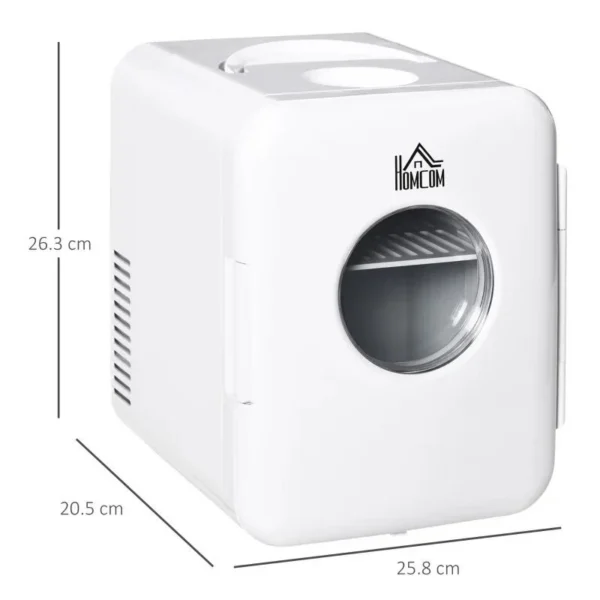 Frigider turistic, mini, 12V/220V, alb, 4 L, 25.8x20.5x26.3 cm - imagine 8