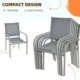 Set mobilier gradina/terasa, aluminiu, blat sticla, gri si argintiu, 1 masa, 6 scaune, Sway - imagine 6