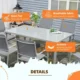 Set mobilier gradina/terasa, aluminiu, blat sticla, gri si argintiu, 1 masa, 6 scaune, Sway - imagine 5