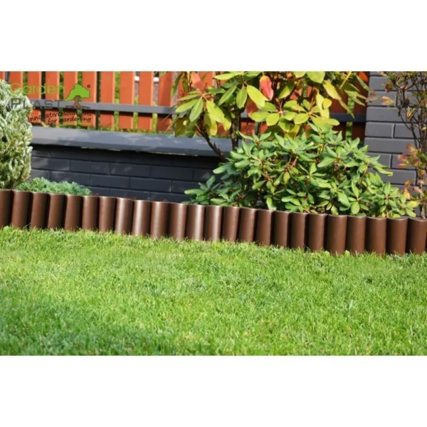Palisada/bordura pentru gradina, maro teracota 27x24 cm, 2.16 m, set 8 buc - imagine 4