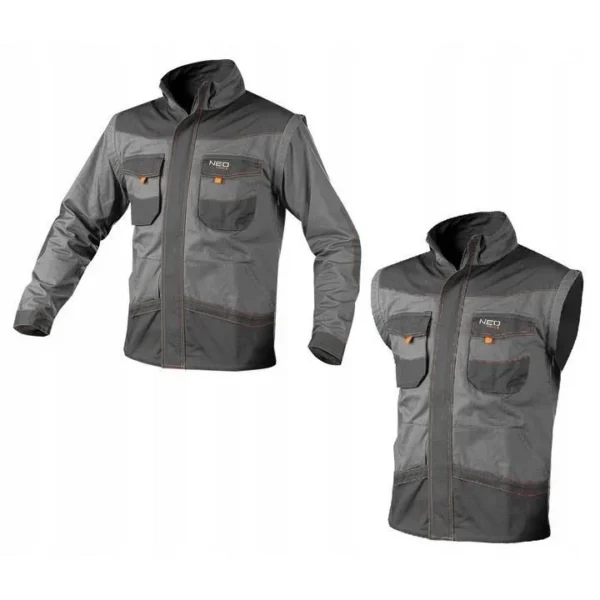 Geaca de lucru, convertibila in vesta, 2 in 1, maneci detasabile, bumbac, marimea S/48, NEO - imagine 11