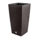 Set 2 ghivece de flori, Rato, imitatie ratan, inalte, 32.5x32.5x61 cm, maro, Prosperplast - imagine 6