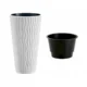 Set 2 ghivece de flori, Sandy Slim, rotunde, inalte, 39x70.8 cm, alb, Prosperplast - imagine 3