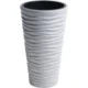 Set 2 ghivece de flori, Sand Slim, rotunde, inalte, 39x75 cm, alb, Prosperplast - imagine 6
