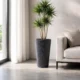 Set 2 ghivece de flori, Sandy Slim, rotunde, inalte, 34.9x62 cm, antracit, Prosperplast - imagine 4