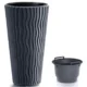 Set 2 ghivece de flori, Sandy Slim, rotunde, inalte, 34.9x62 cm, antracit, Prosperplast - imagine 2