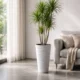 Set 2 ghivece de flori, Sand Slim, rotunde, inalte, 39x75 cm, alb, Prosperplast - imagine 7