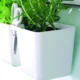 Ghiveci decorativ de flori, dublu, alb, 2.5 L, 24.4x11x12 cm, Twins Cube - imagine 3