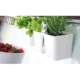 Ghiveci decorativ de flori, dublu, alb, 2.5 L, 24.4x11x12 cm, Twins Cube - imagine 2