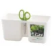 Ghiveci decorativ de flori, dublu, alb, 2.5 L, 24.4x11x12 cm, Twins Cube - imagine 5
