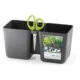 Ghiveci decorativ de flori, dublu, antracit, 2.5 L, 24.4x11x12 cm, Twins Cube - imagine 2
