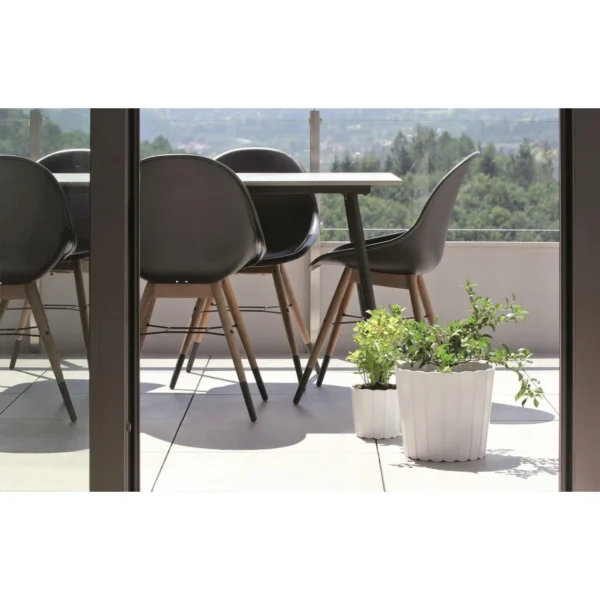 Ghiveci decorativ de flori, rotund, alb, 12 L, 28.5x25.6 cm, Boardee Basic - imagine 2
