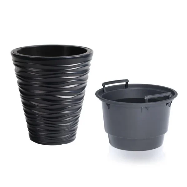 Ghiveci decorativ de flori, rotund, antracit, 11/21 L, 34.5x38.5 cm, Sand - imagine 6