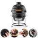 Gratar gradina, grill rotund, ceramic, cu capac, 35x40.5x55 cm, Kamado Egg 13  - imagine 4