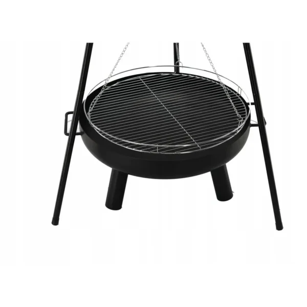 Gratar de gradina cu carbuni, grill rotund, trepied ajustabil, 64.5x64.5x150 cm, Chomik - imagine 3