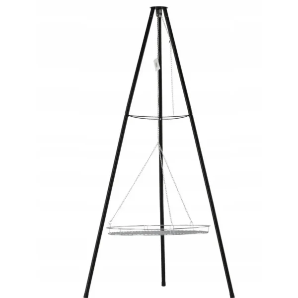 Gratar de gradina cu carbuni, grill rotund, trepied ajustabil, 64.5x64.5x150 cm, Chomik - imagine 6