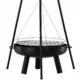 Gratar de gradina cu carbuni, grill rotund, trepied ajustabil, 64.5x64.5x150 cm, Chomik - imagine 8