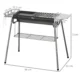 Gratar gradina/camping cu carbuni, portabil, grill dreptunghiular, cu rafturi, structura inox, 96x61x72 cm - imagine 7