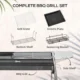 Gratar gradina/camping cu carbuni, portabil, grill dreptunghiular, cu rafturi, structura inox, 96x61x72 cm - imagine 6